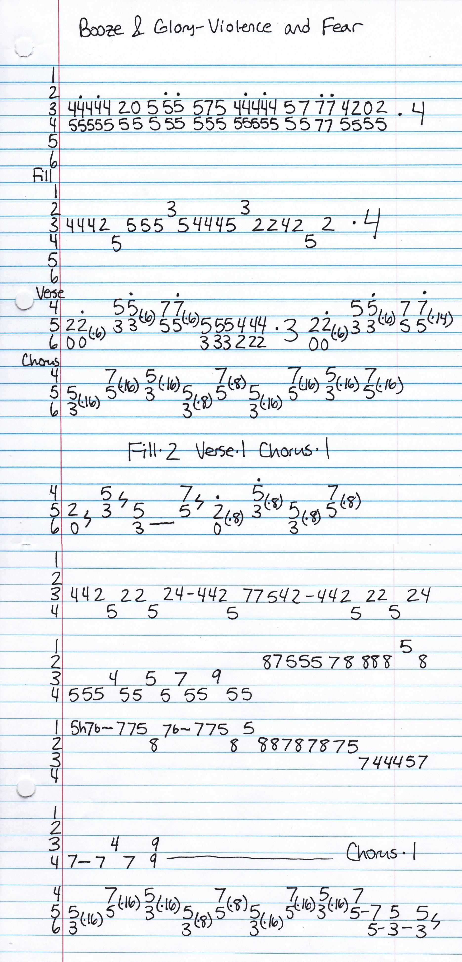 High quality guitar tab for Violence and Fear by Booze & Glory off of the album Chapter IV. ***Complete and accurate guitar tab!***